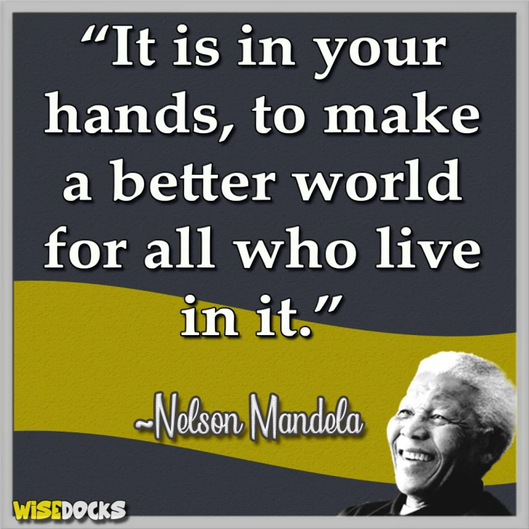 Nelson Mandela It is in your hands to make a better future.