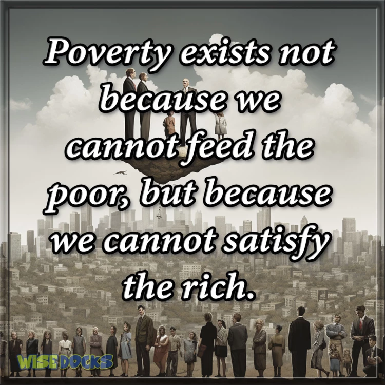 Poverty exist from greed