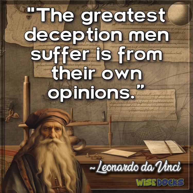 Leonardo da Vinci The greatest deception men suffer from is their own opinions.