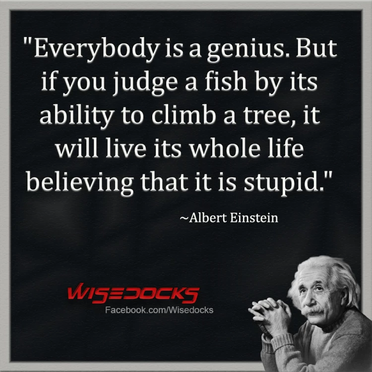 Albert Einstein everyone is a genius