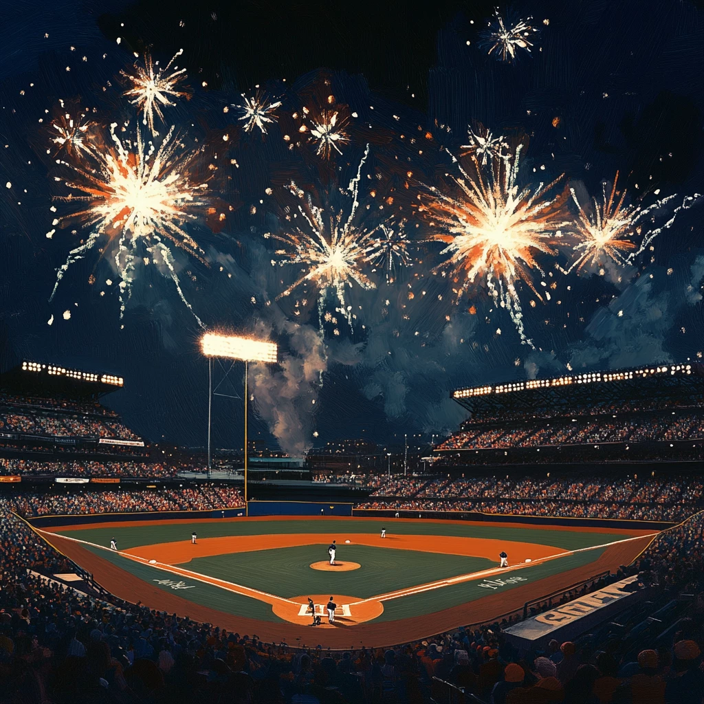 A Baseball Stadium Erupts After A Homerun