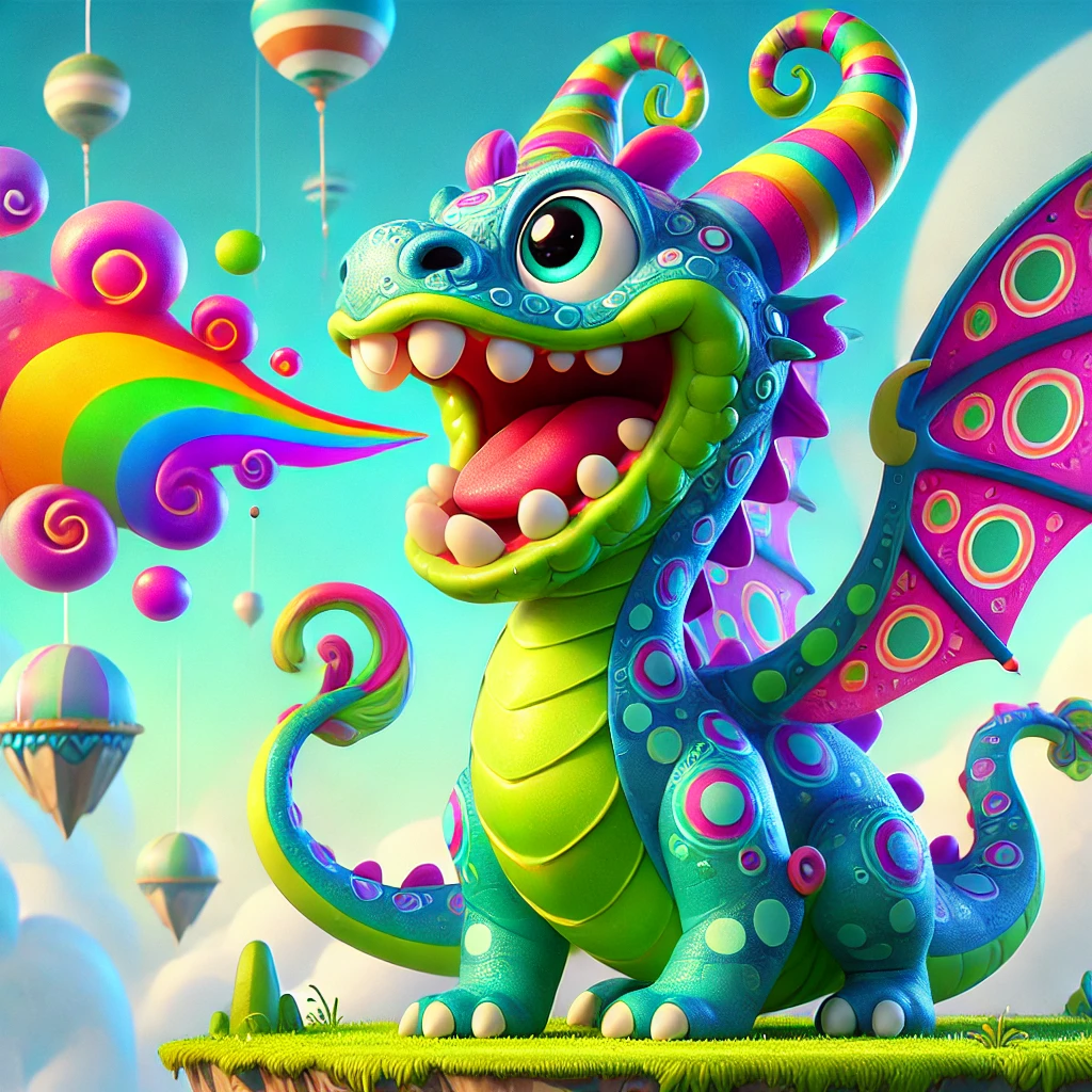 Whimsical Cartoon Dragon