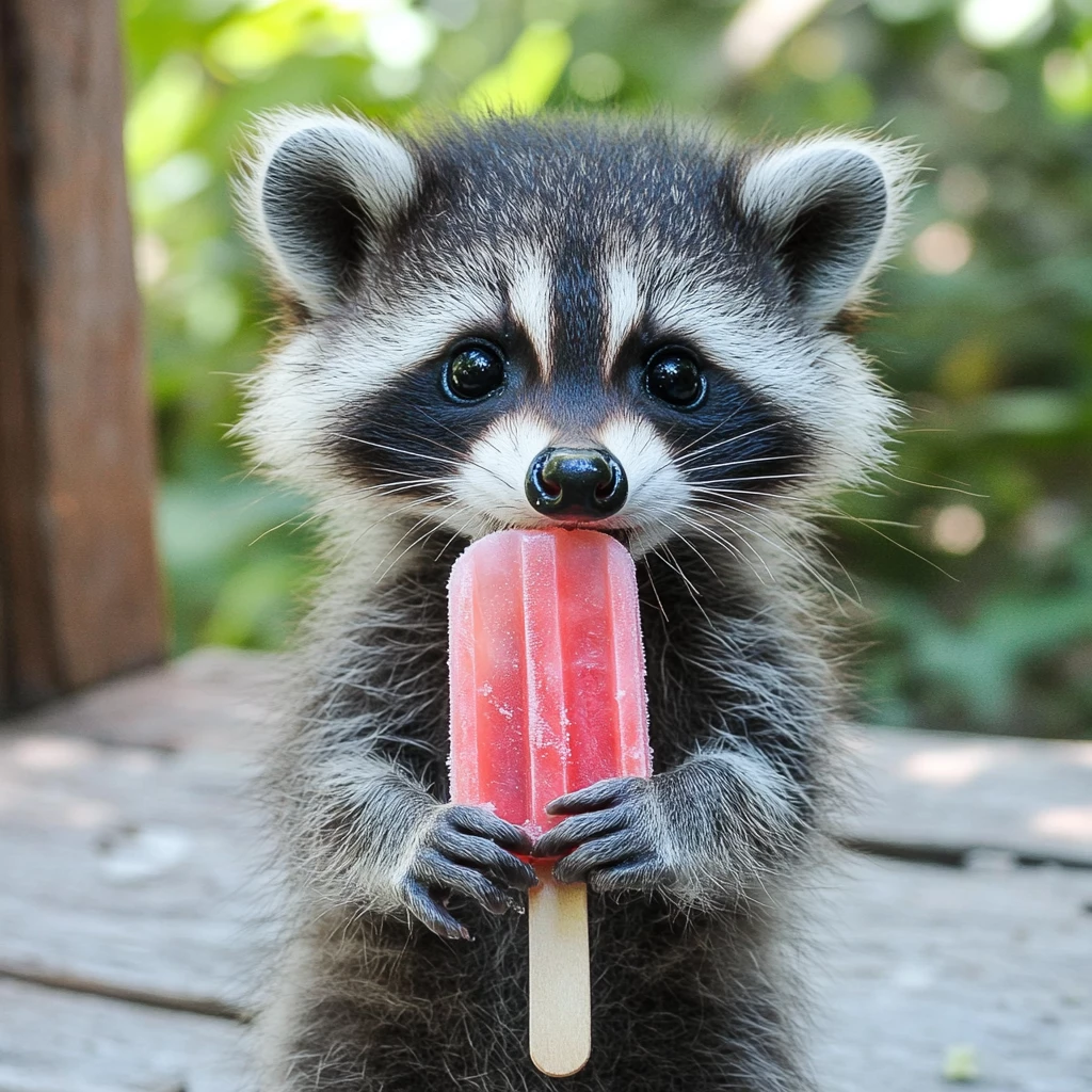 Racoon Eating A Popsicle