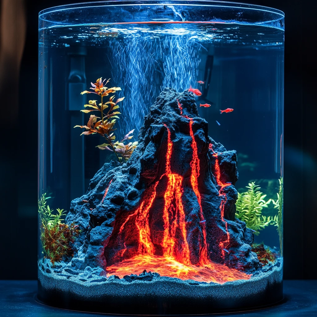 Volcano Fish Aquarium Idea