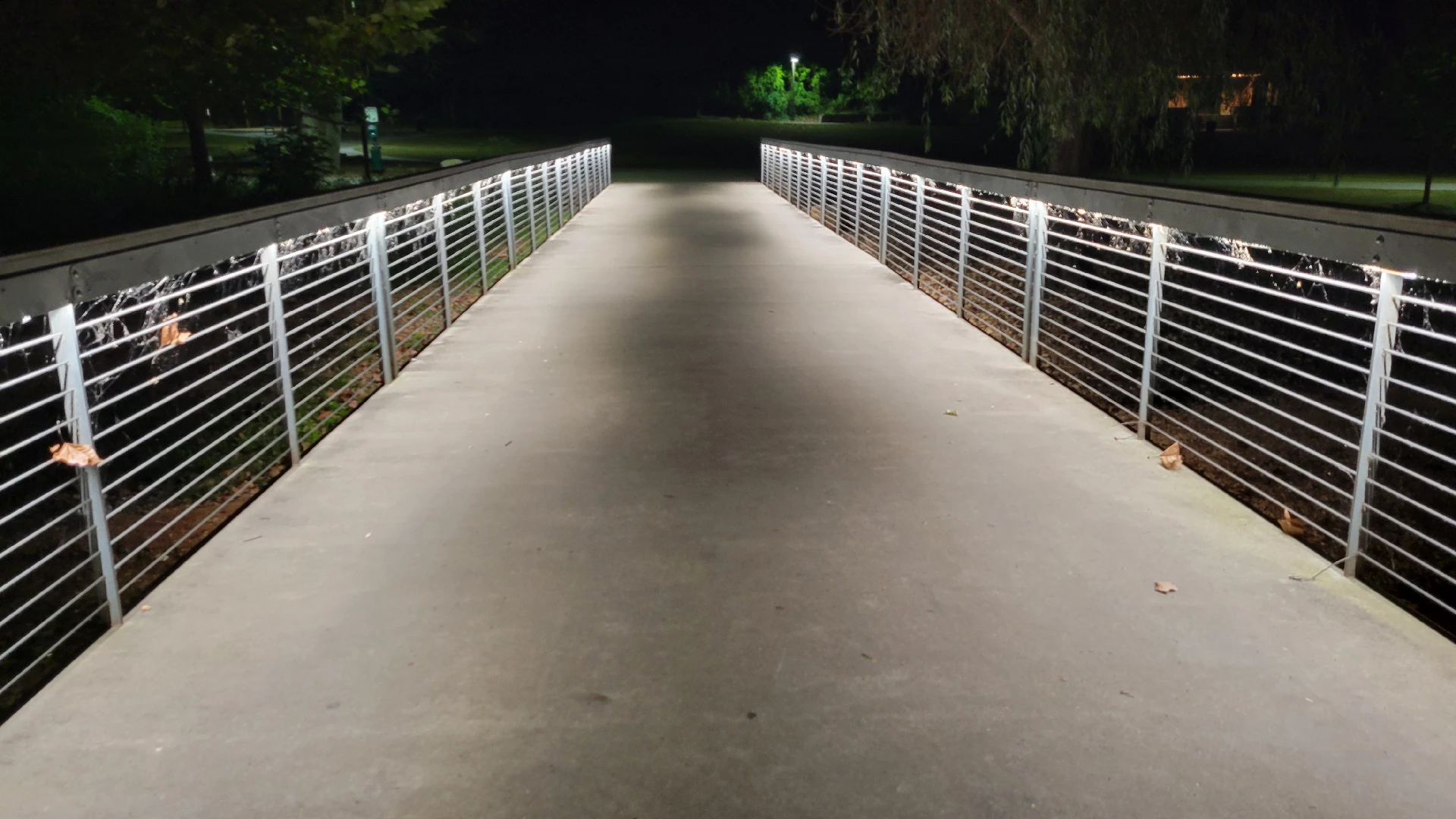 A Walking Bridge At Night