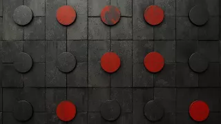 Red and Gray Dots On Dark Background